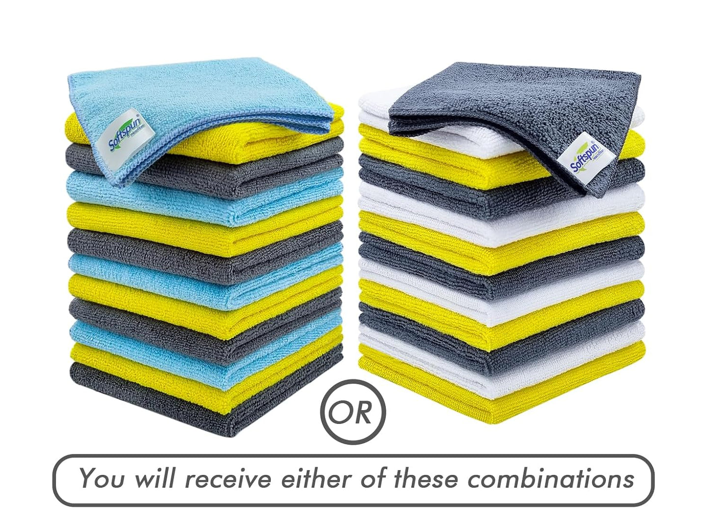 Microfiber Cleaning Cloths, 12pcs 30x30cms 220 GSM Multi-Colour! Highly Absorbent Lint and Streak Free Multi -Purpose Wash Cloth for Kitchen Window Stainless Steel Silverware