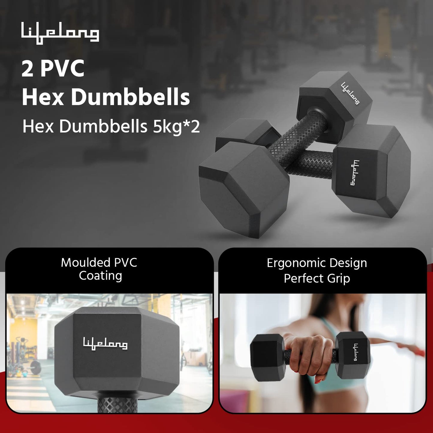 Premium Home Fitness Hex Dumbbells™