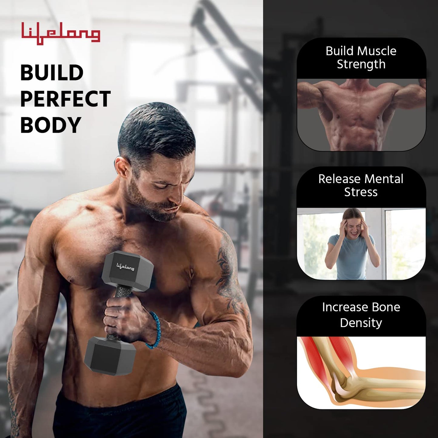 Premium Home Fitness Hex Dumbbells™