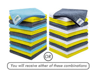 Microfiber Cleaning Cloths, 12pcs 30x30cms 220 GSM Multi-Colour! Highly Absorbent Lint and Streak Free Multi -Purpose Wash Cloth for Kitchen Window Stainless Steel Silverware